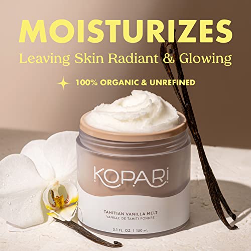 Kopari Organic Tahitian Vanilla Coconut Melt Multi-Purpose Moisturizer for Body, Hair and Face, Clean & All Natural, 5 o