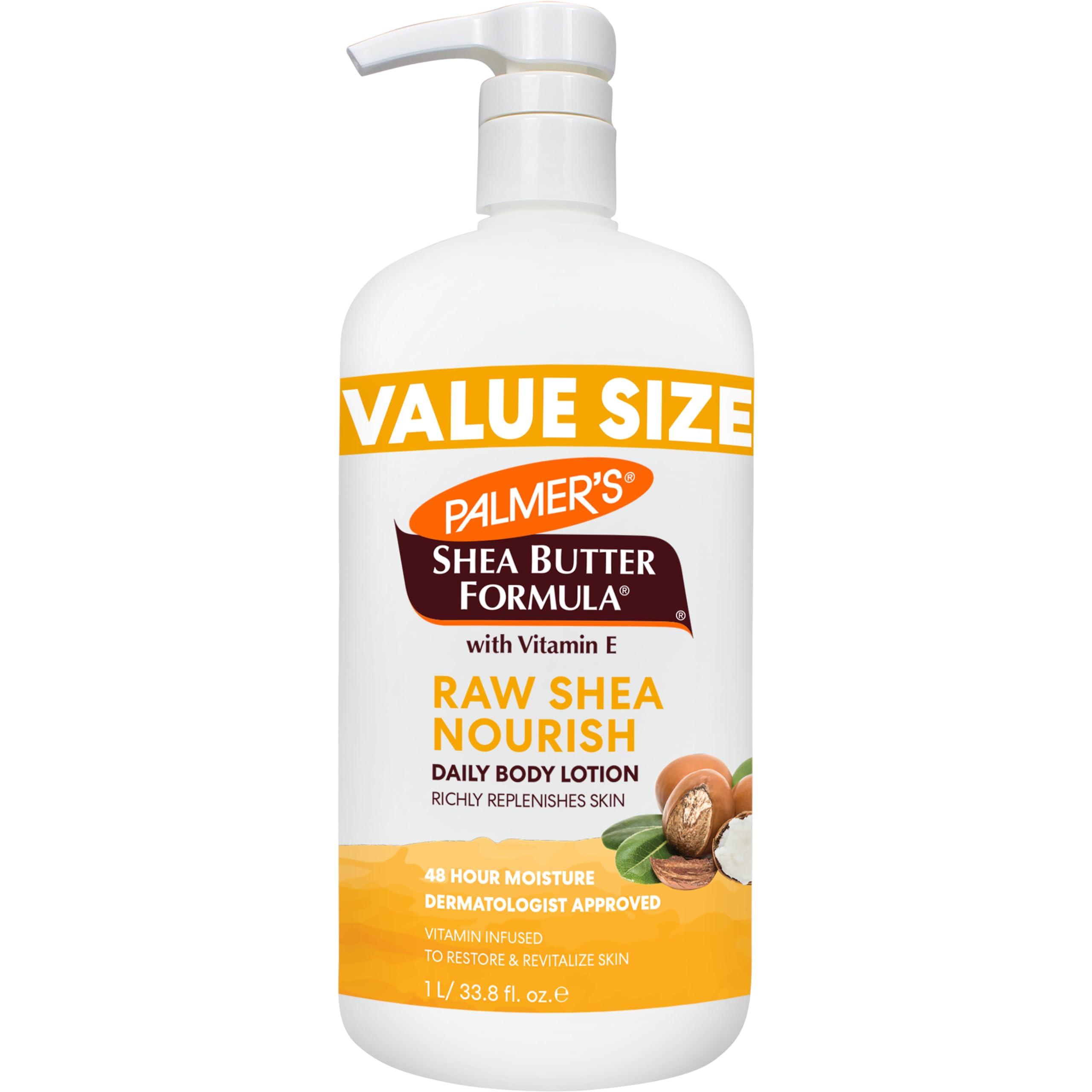 Palmer's Shea Formula Raw Shea Body Lotion for Dry Skin Value Size Pump Bottle