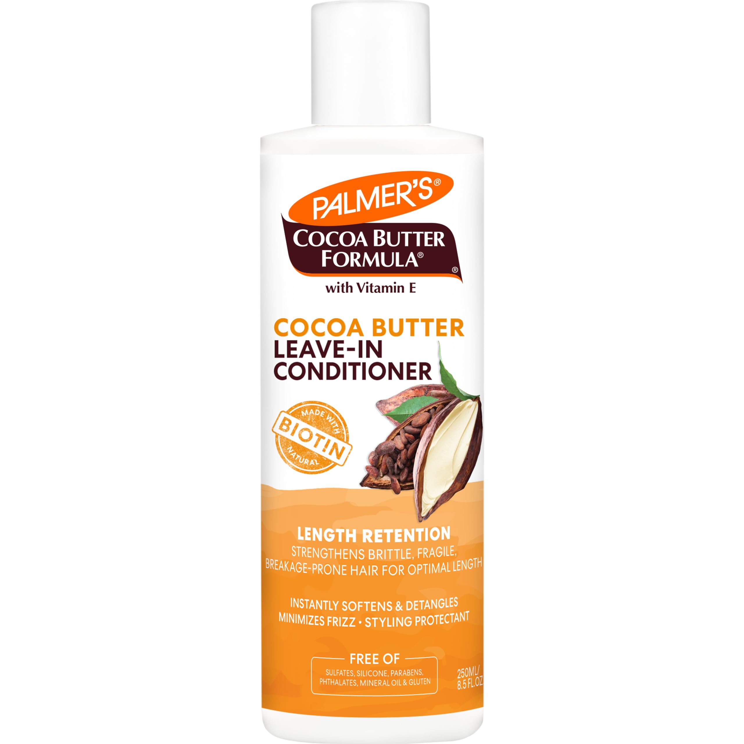 Palmer's Cocoa Butter & Biotin Length Retention Leave-In Conditioner for Textured and Curly Hair, Instant Detangler, Sof