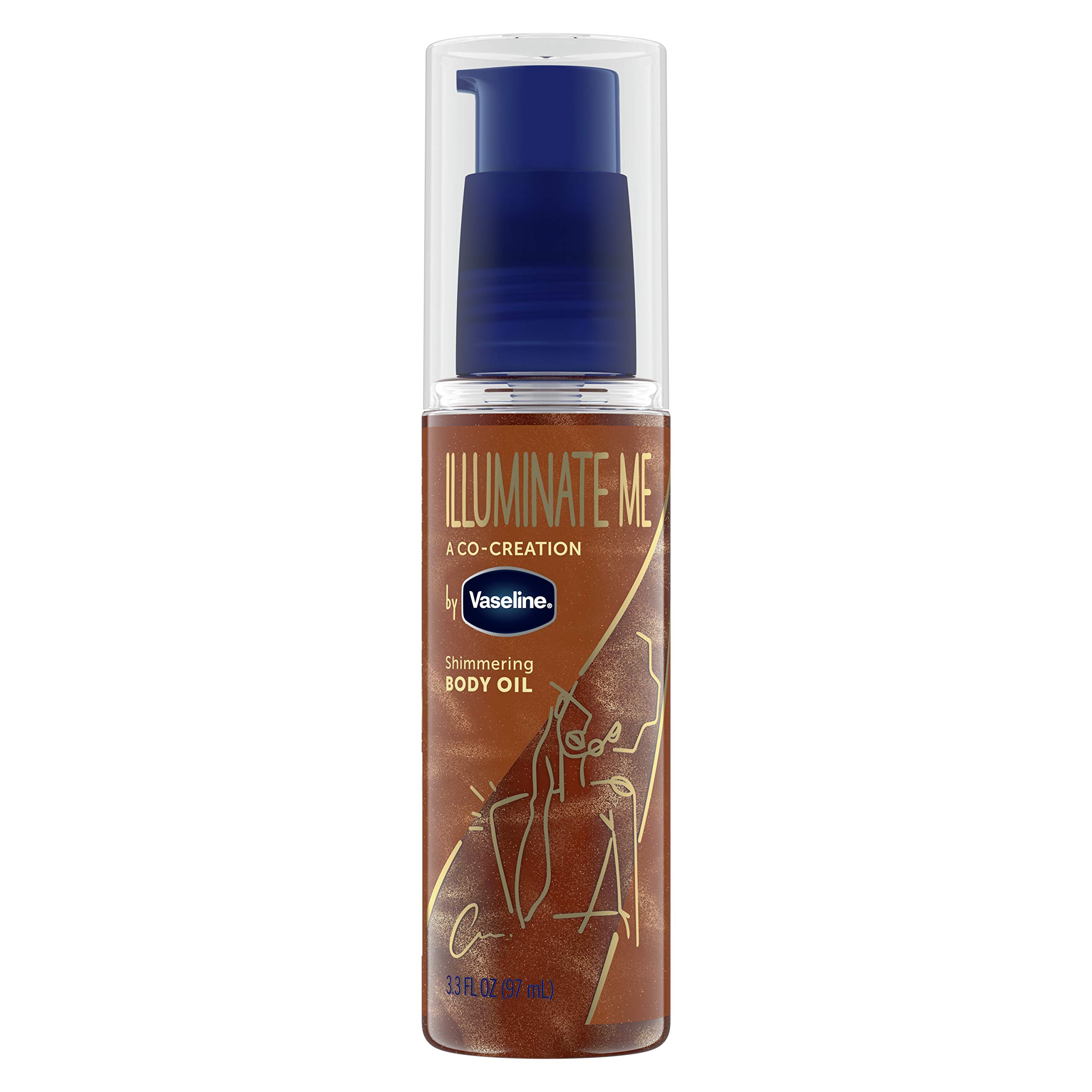 Vaseline Illuminate Me Shimmering Body Oil for Melanin Rich Skin, Glowing Skin with Shimmer |3 oz - Finishing Touch of R